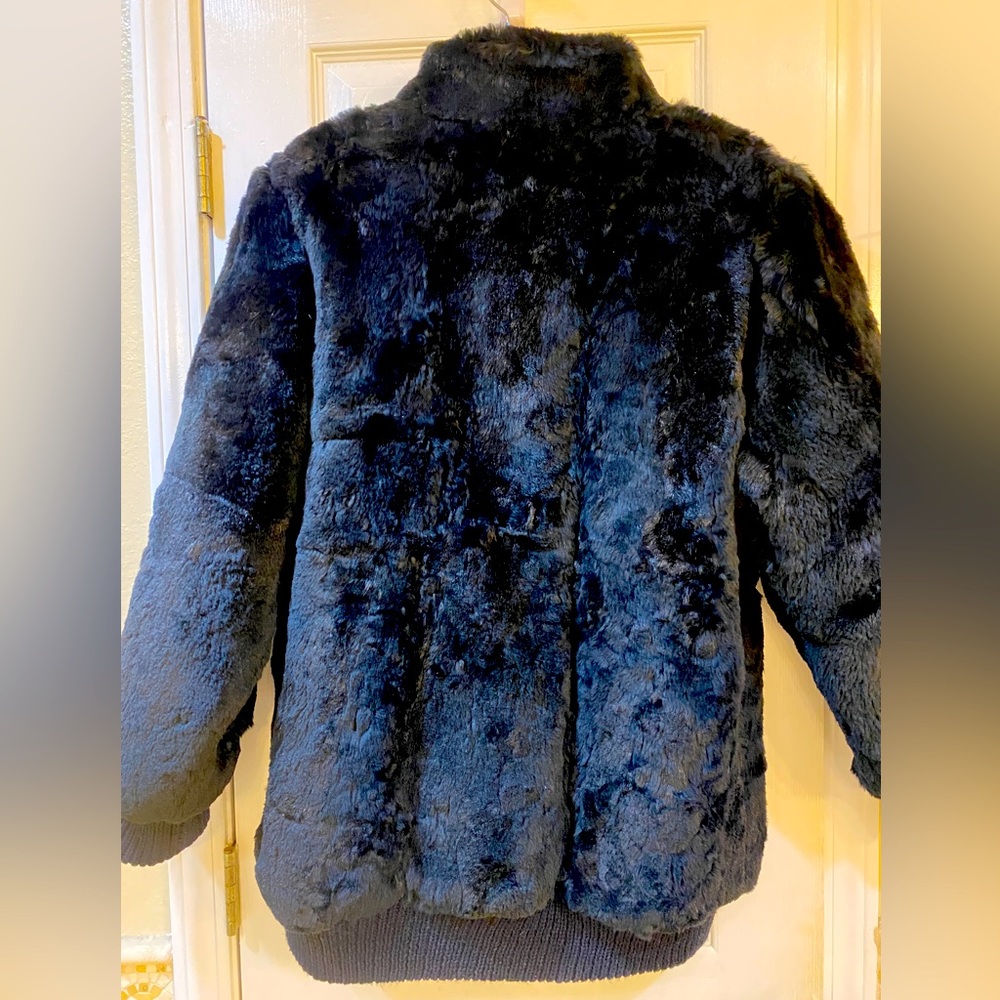 Scandinavian Fur Company Black Rabbit Fur Unisex Jacket in Size Large
